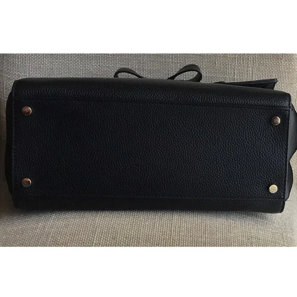 Kate Spade Black Leather Bow Satchel Shoulder Bag